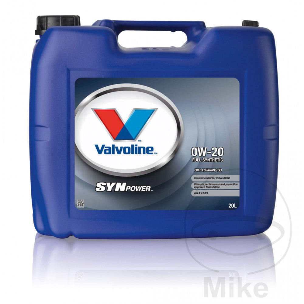 Huile moteur Valvoline Synpower 0W20 FE 20 litres avec drainage intégré