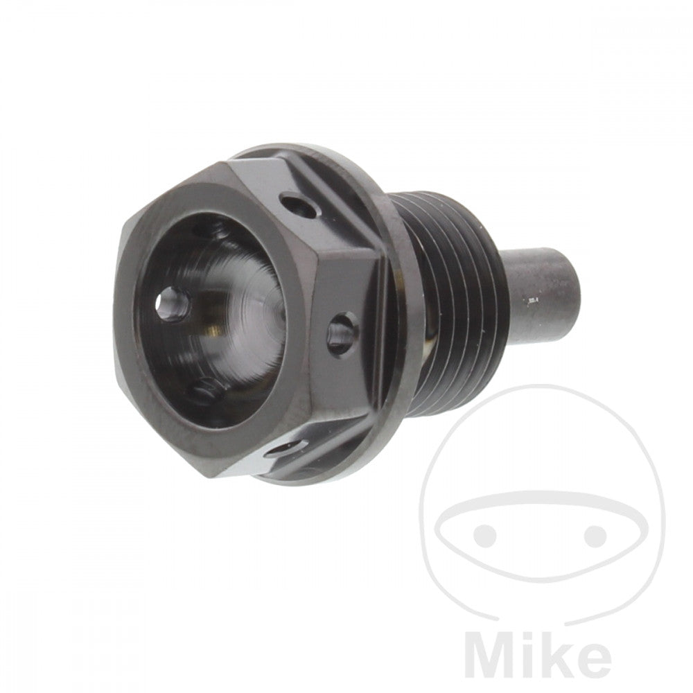 Bouchon de vidange d'huile magnétique JMP M14X1.25 mm 12 mm Titan Noir