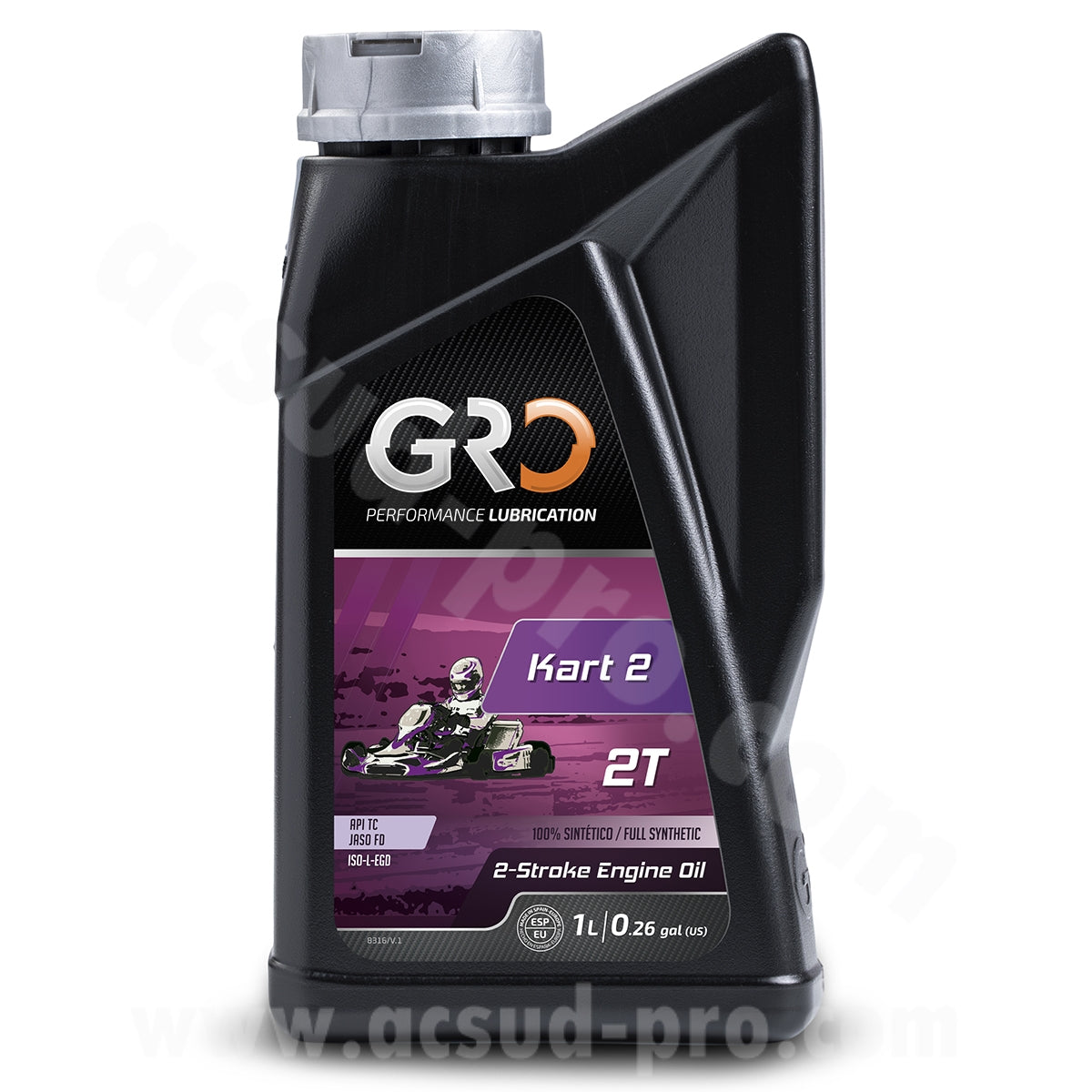 Huile Global Racing Oil 2T Kart-2 100% synthèse 1L
