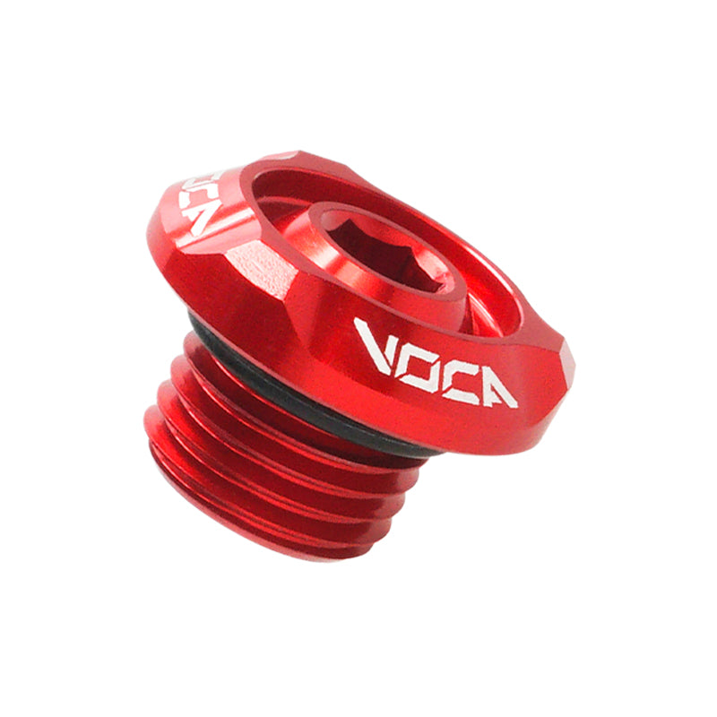 Bouchon d'huile VOCA RACING alu CNC M14x1,50 rouge