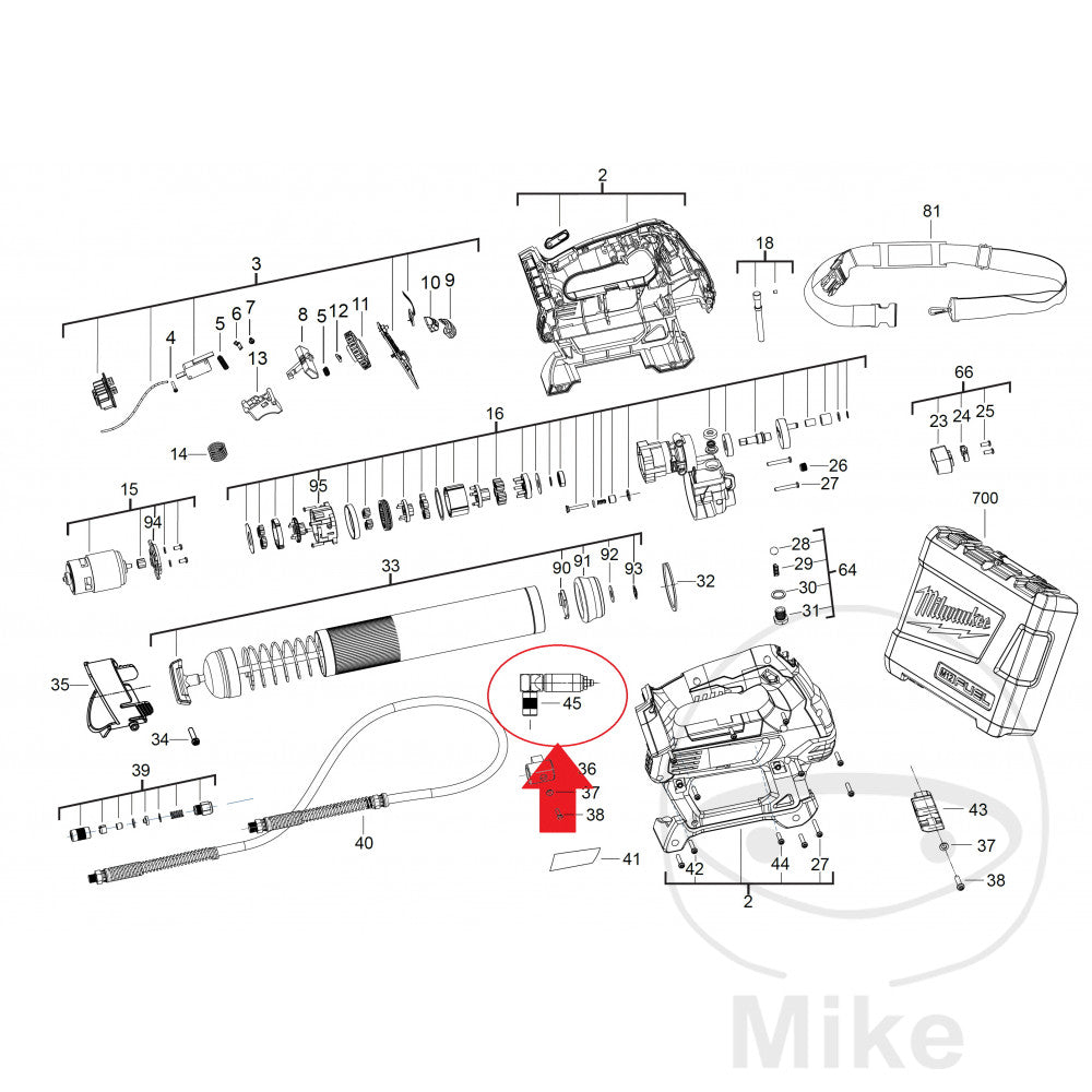 Adaptateur pistolet à graisse Milwaukee