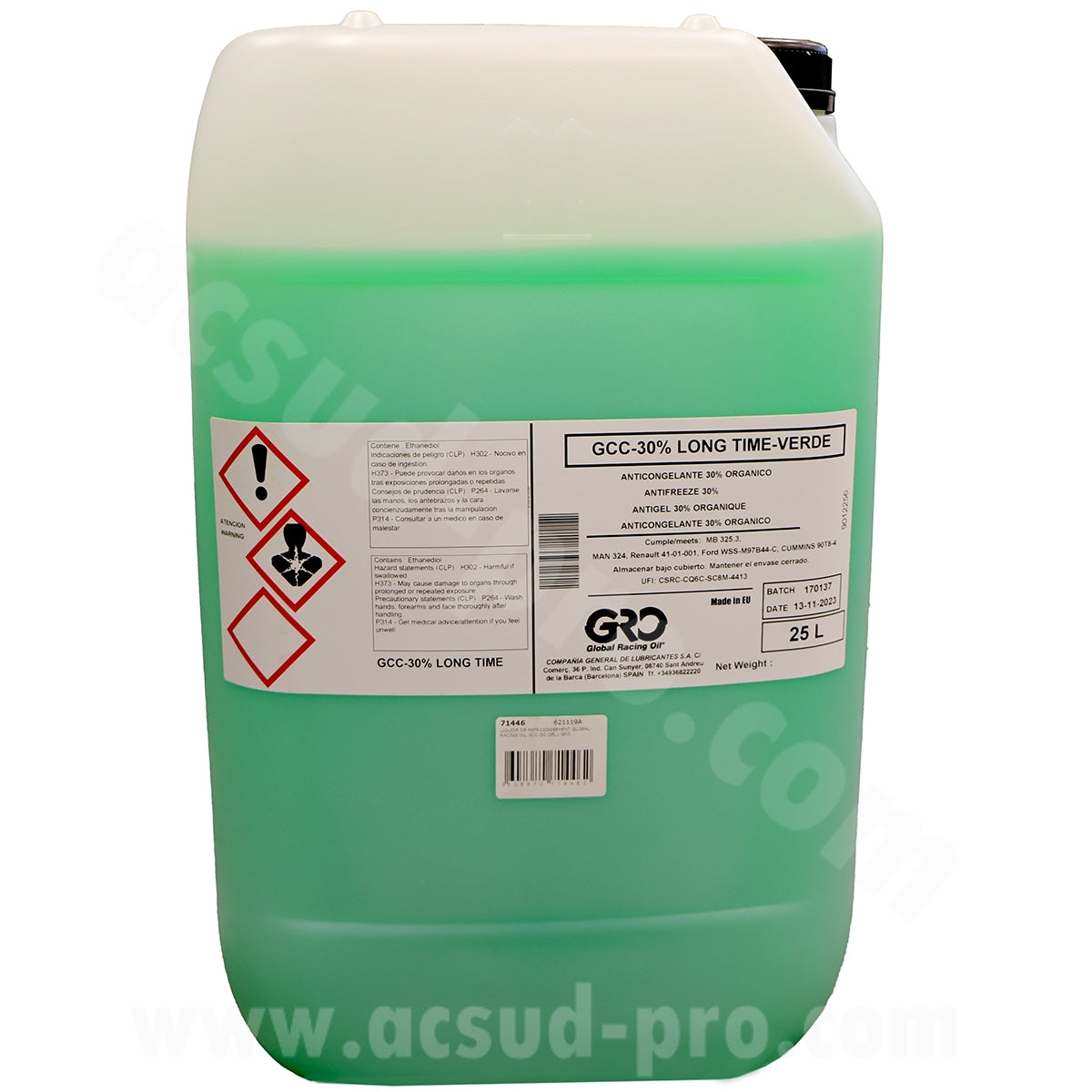Liquide de refroidissement vert Global Racing Oil GCC-30 25L
