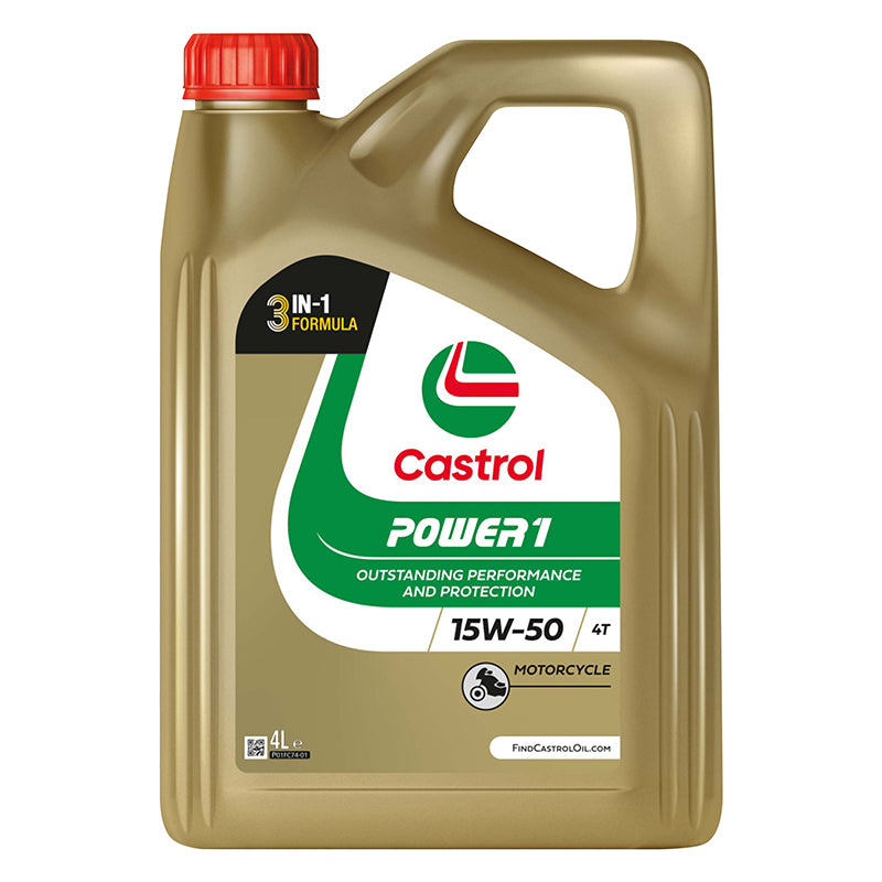 Huile moteur 4 temps Castrol Power 1 4T 15W50 semi-synthétique 4 L