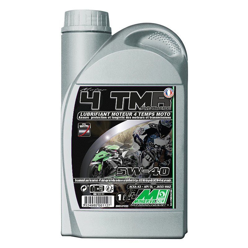 Huile moteur 4 temps Minerva 5W40 synthèse pour maxiscooter-moto 1L