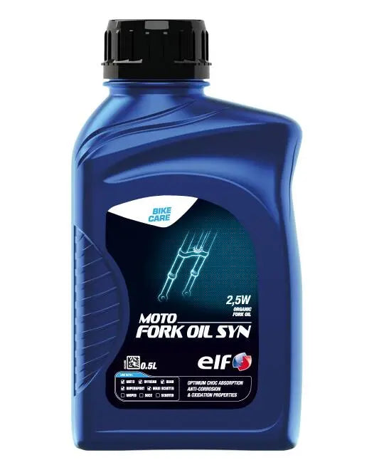 Huile de fourche synthétique ELF Moto Fork Oil Syn 2 5W 500 ml