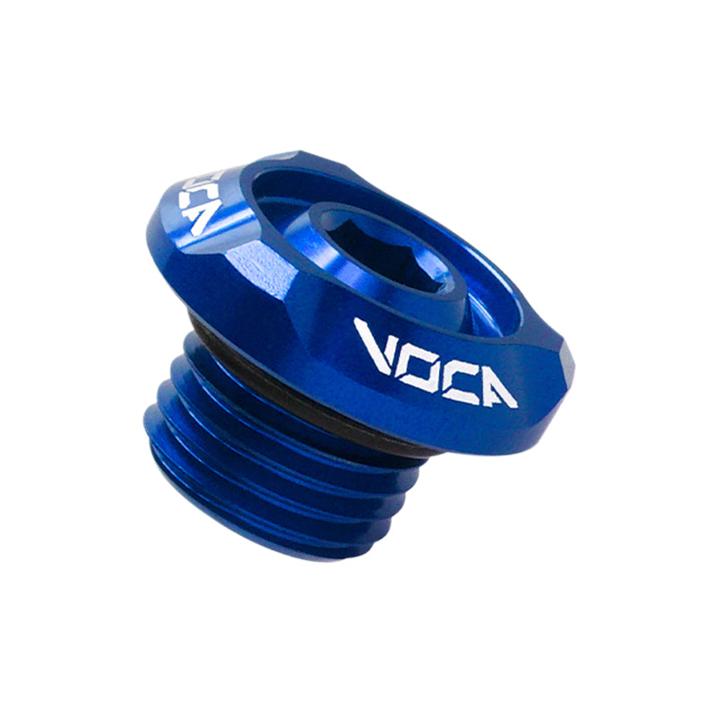 Bouchon d'huile VOCA RACING alu CNC bleu M14X1,50 MBK 50 Booster/Stunt/Nitro/Ovetto - Yamaha 50 BWS/Slider/Aerox/Neos