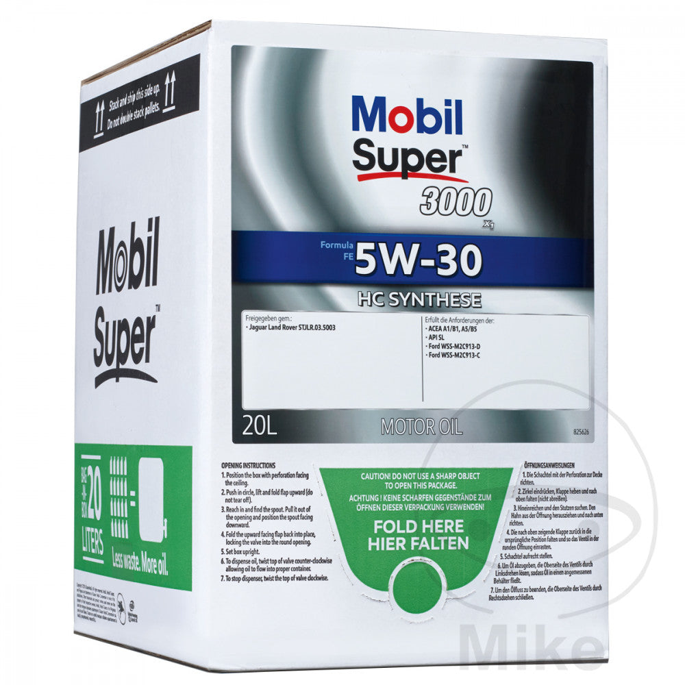 Huile moteur 5W30 20 litres MOB SUP3000X1 for-FE BAG dans la boîte