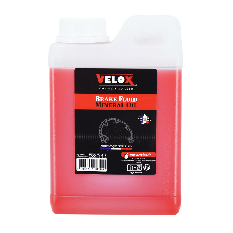 Liquide de frein Velox huile vélo minérale rose 1L