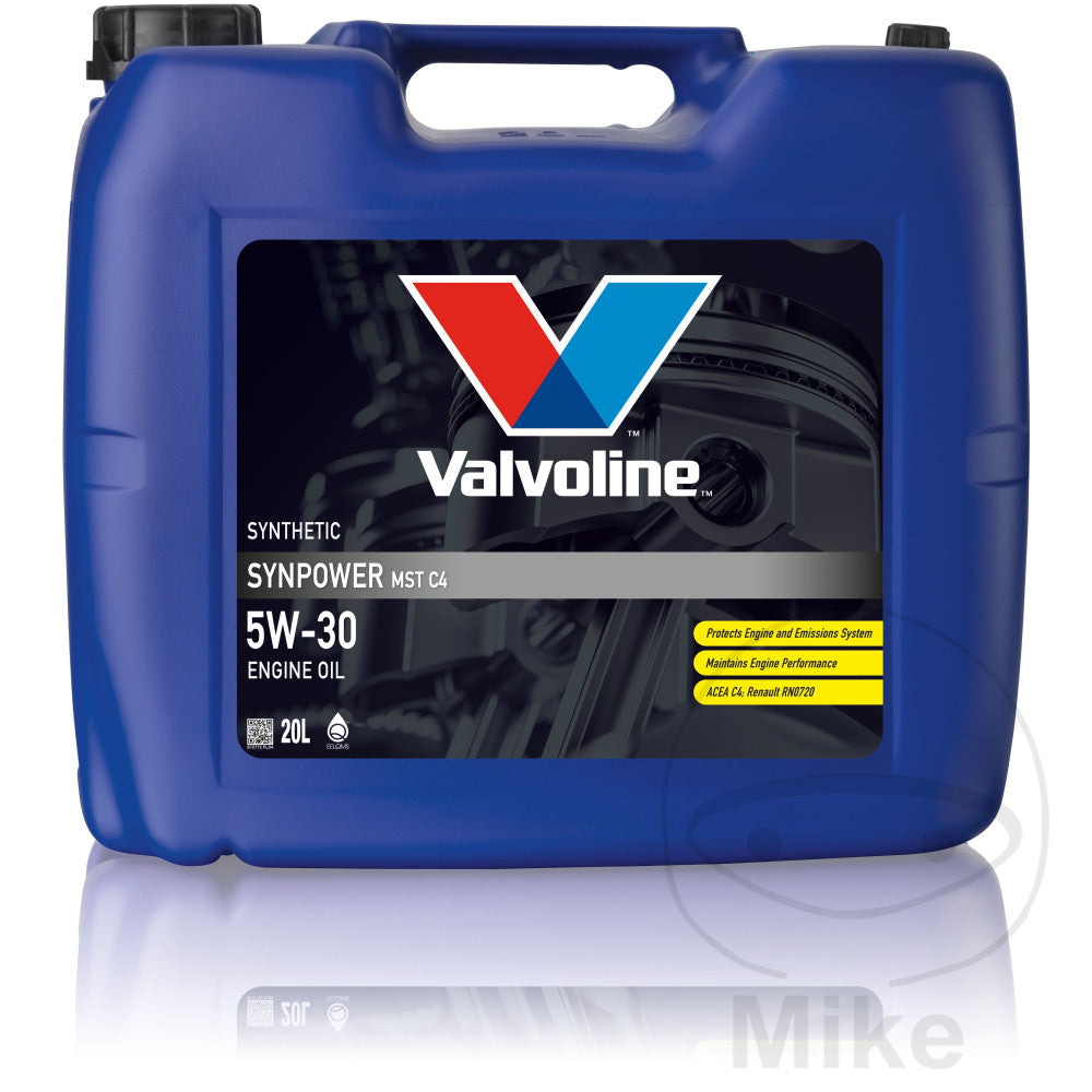 Huile moteur Valvoline 5W30 MST C4 Synpower 20 litres avec robinet de vidange