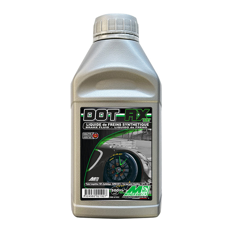 Liquide de frein et embrayage Minerva DOT RX 327 Racing 100% synthétique 500 ml