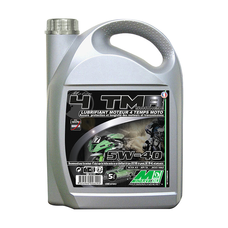 Huile moteur 4 temps synthèse MINERVA 5W40 API SN JASO MA2 5L