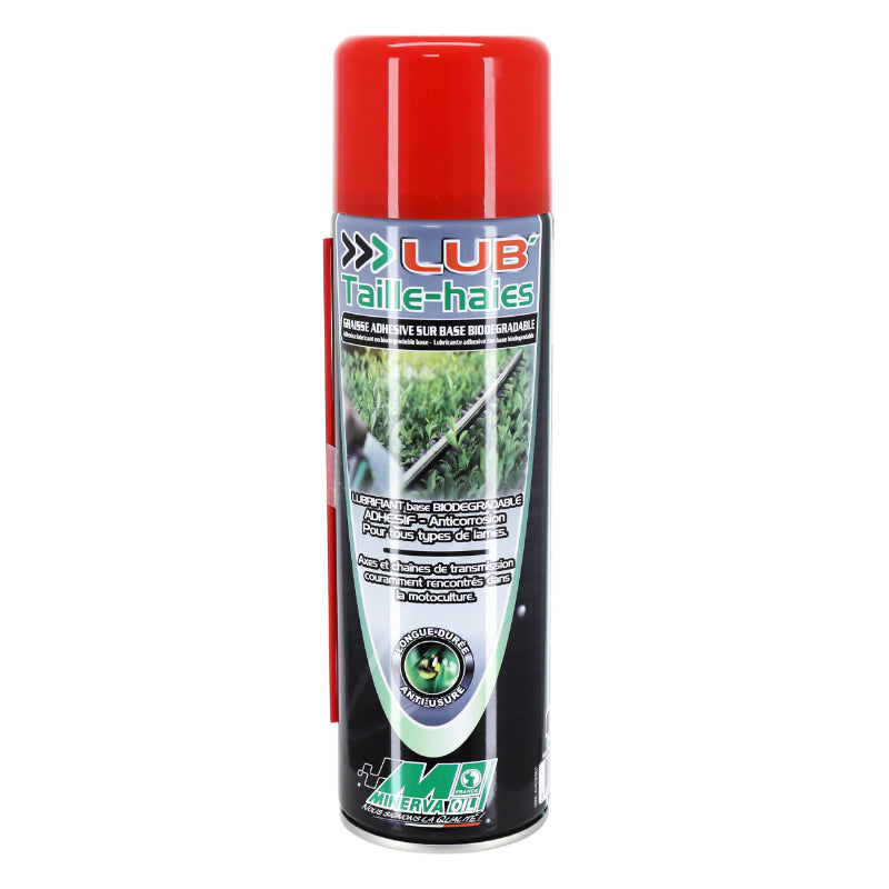 Lubrifiant taille-haies Minerva bio aérosol 500 ml