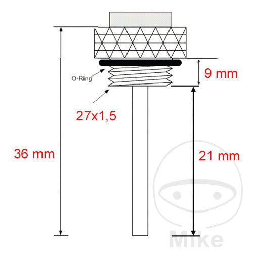 Jauge de température d'huile JMP 27x1,5 mm 7090624
