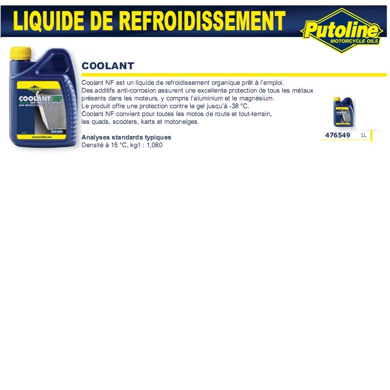 Liquide de refroidissement Putoline -38 organic 1L KO-04212