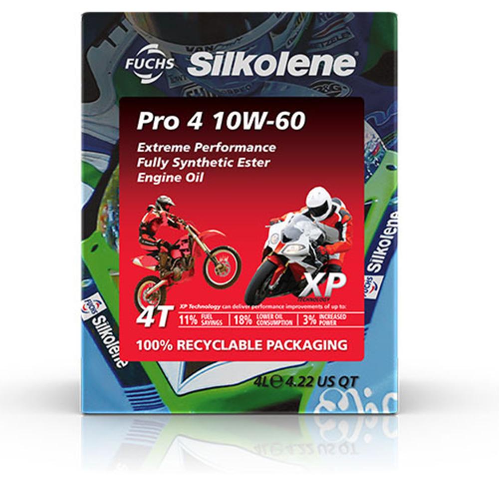 Silkolene PRO 4 10W60 XP Huile moteur 4T synthèse 4L