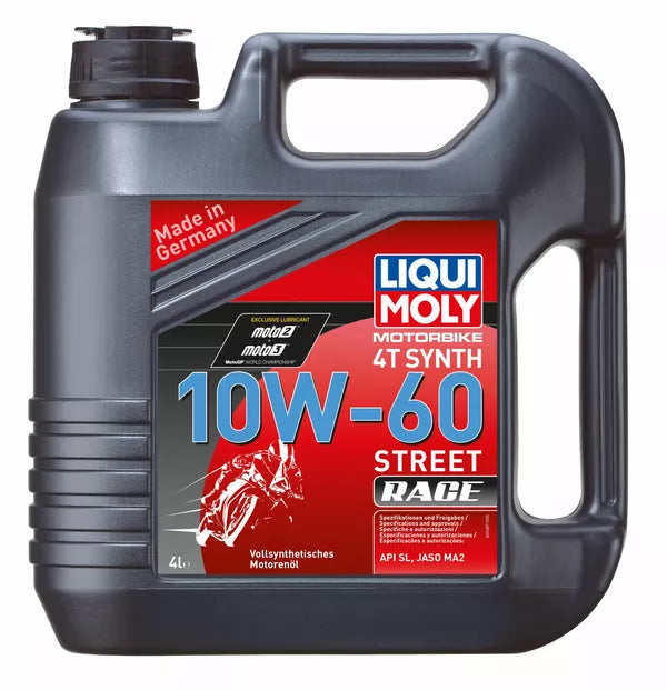 Huile moteur 4 temps Liqui Moly Moto Street Race 4T 10W60 synthèse 4 l