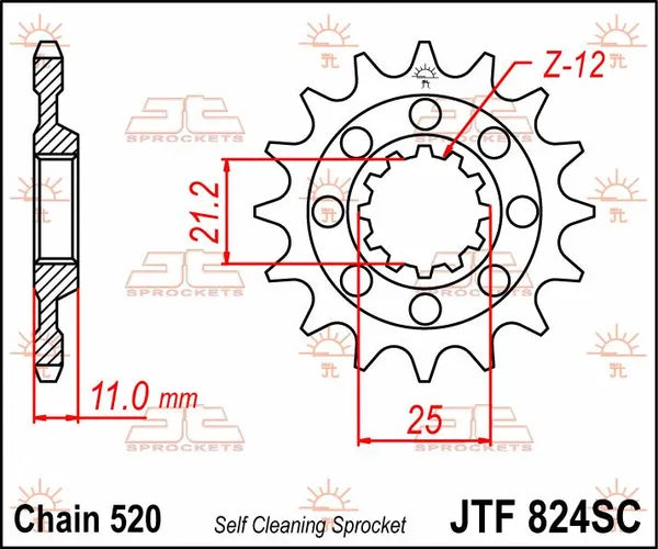Pignon MX léger autonettoyant JT SPROCKETS