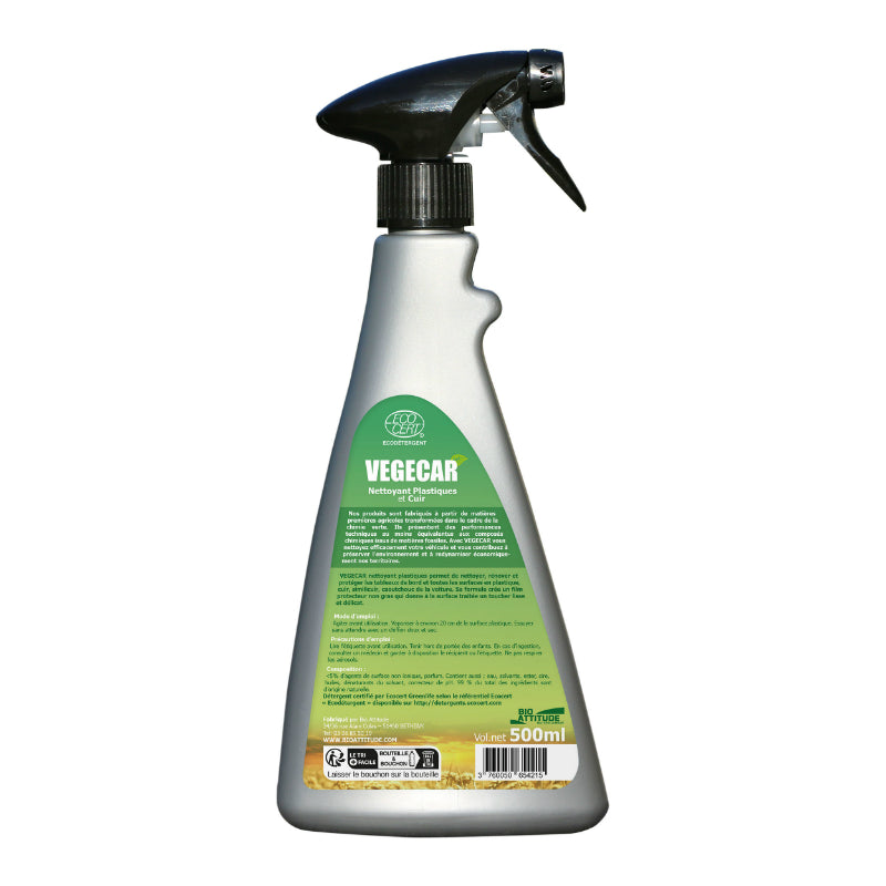 Nettoyant plastique et cuir Mecacyl Vegecar 100% d'origine naturelle spray 500 ml