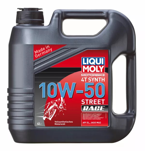 Huile moteur 4 temps Liqui Moly Moto Street Race 4T 10W50 100% synthèse 4 l