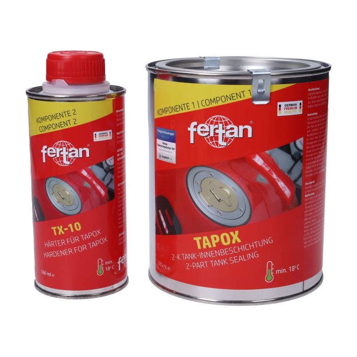 Revêtement réservoir d'essence Fertan Tapox 285 ml + 160 ml