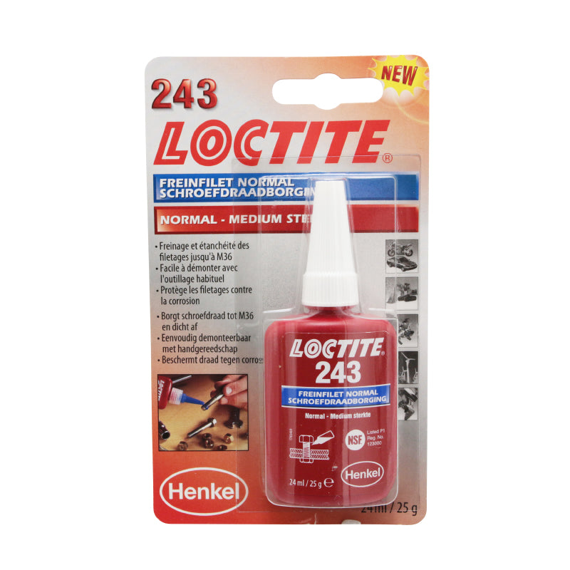 Frein filet normal Loctite 243 résistance moyenne 24 ml
