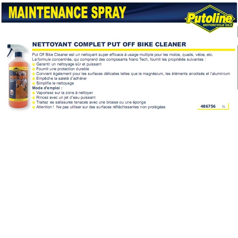 Nettoyant complet Putoline Put Off Bike Cleaner 1L