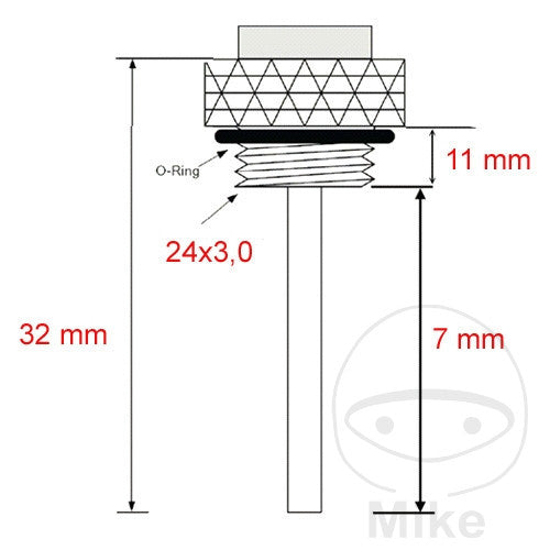 Jauge de température d'huile JMP 24X3MM 7091119
