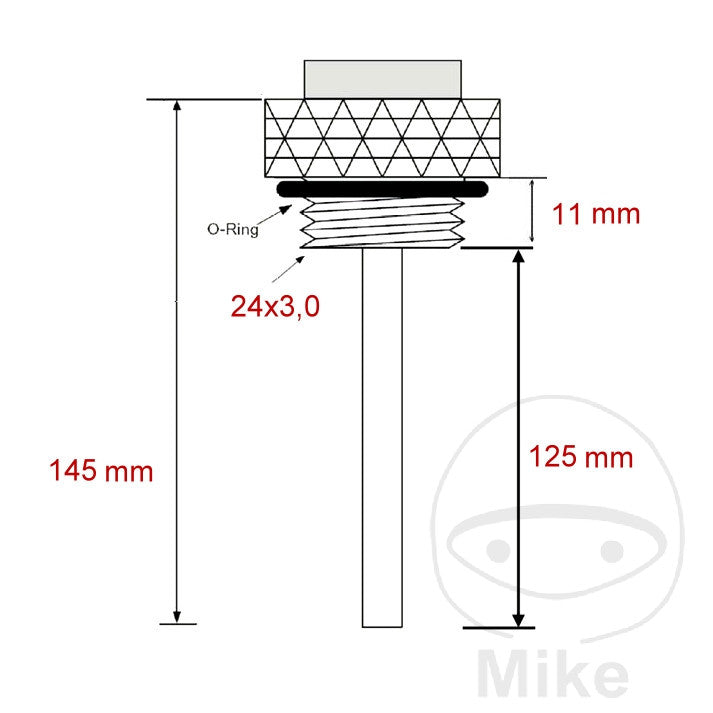 Jauge indicateur température huile JMP 24 x 3.0 mm