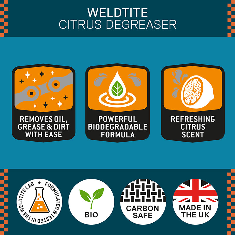 Dégraissant Weldtite Dirtwash Citrus pour transmission - Bidon 1L