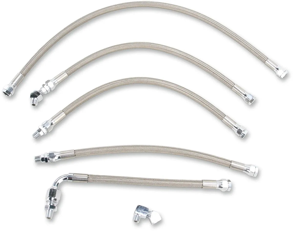 Kit de durites d'huile tressées en acier inoxydable DRAG SPECIALTIES
