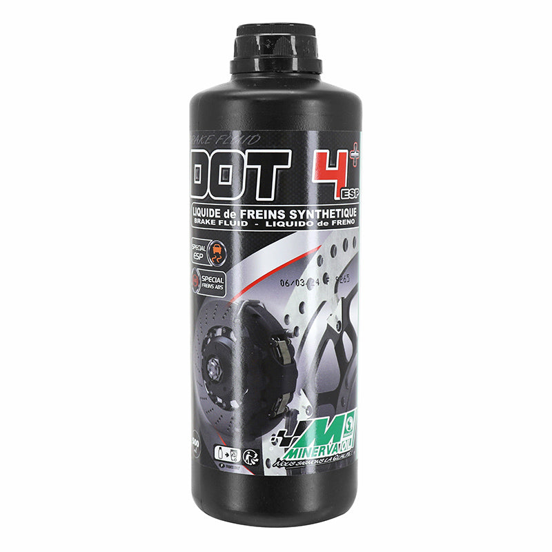 Liquide de frein et embrayage Minerva DOT 4+ 100% synthétique sport et tourisme 500 ml