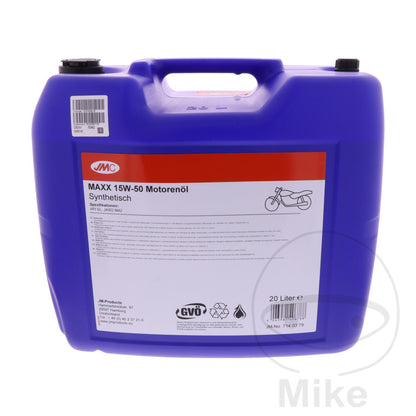 Huile moteur JMC Maxx 15W50 4T synthétique 20 L