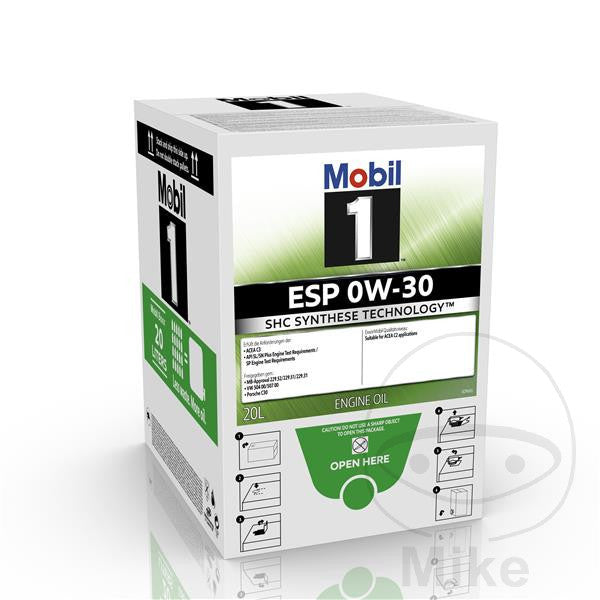 Huile moteur Mobil 0W30 ESP SHC 20L