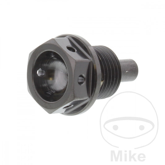 Bouchon de vidange d'huile magnétique JMP M14X1.25 mm 12 mm Titan Noir