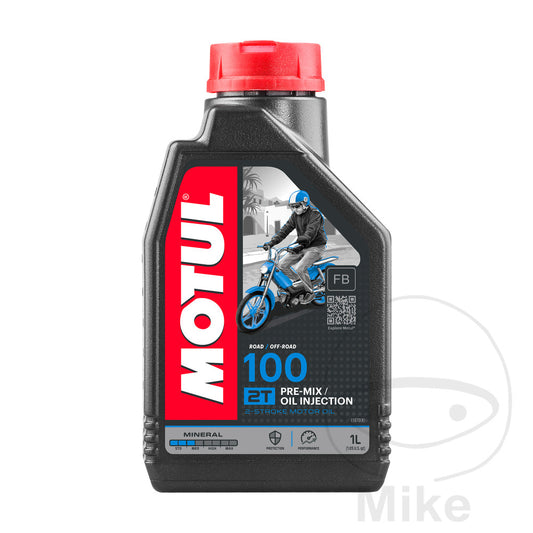 Huile Moteur 2 temps Motul minéral 100 - 1 Litre