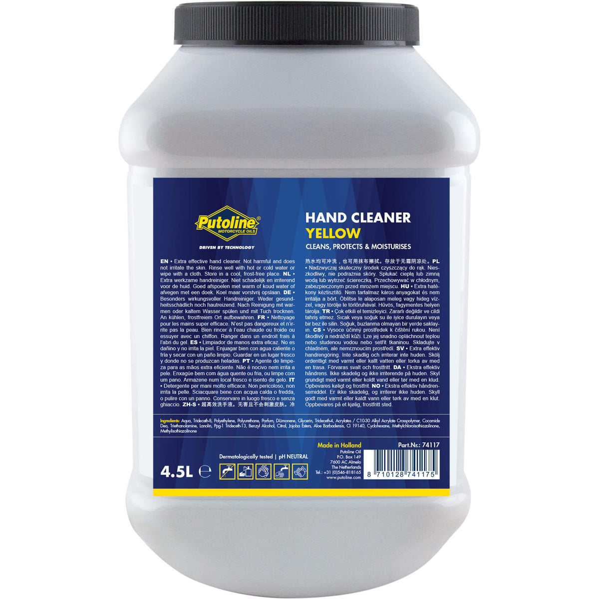 Savon nettoyant mains Putoline jaune parfum citron 4,5 L