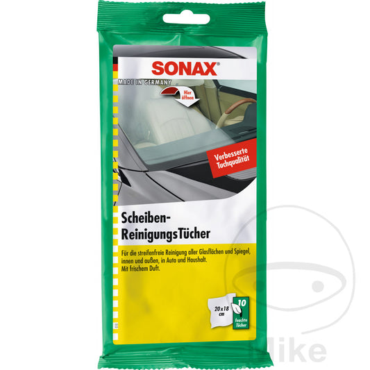 Lingettes nettoyantes pour vitres Sonax 10 pièces