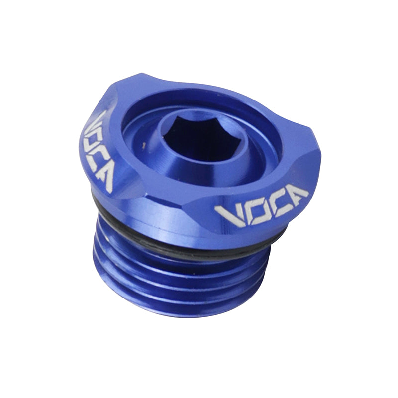Bouchon d'huile VOCA Racing Evo V2 pour Derbi 50 Senda GPR alu CNC bleu