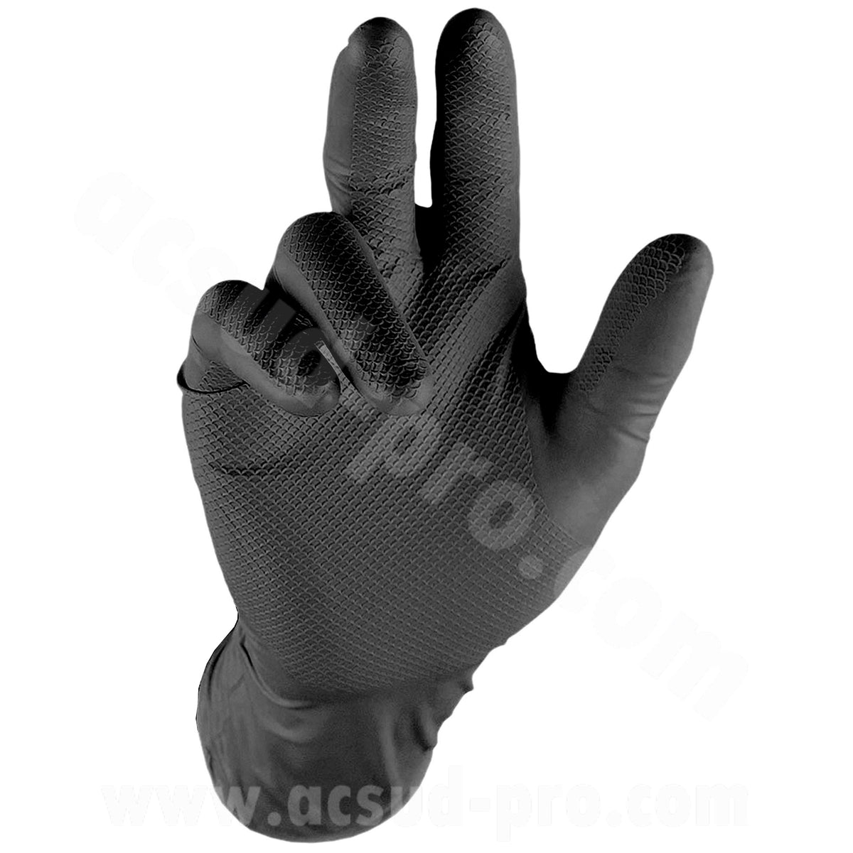 Gants d'atelier nitrile écailles de poisson résistants aux produits chimiques, aux huiles, à l'essence taille S (boîte de 25 paires)
