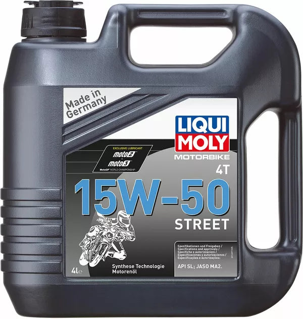 Huile moteur 4 temps Liqui Moly Moto Street 4T 15W50 synthétique 4 L