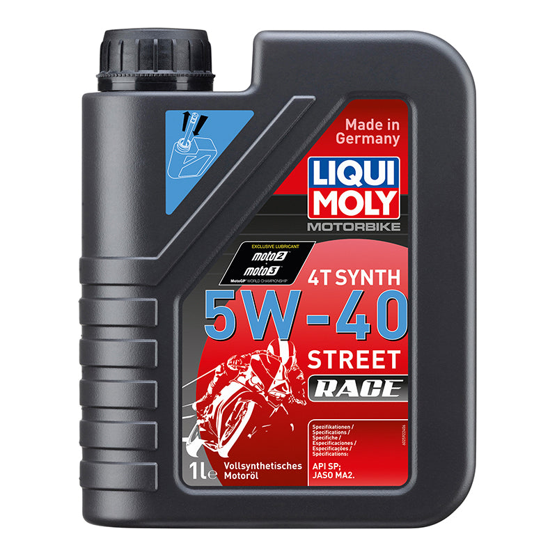 Huile moteur 4 temps Liqui Moly Moto Street Race 4T 5W40 synthèse 1 L