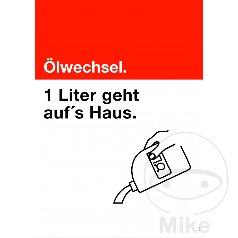 Affiche A1 Huile moteur 1 litre avec rouleau inclus
