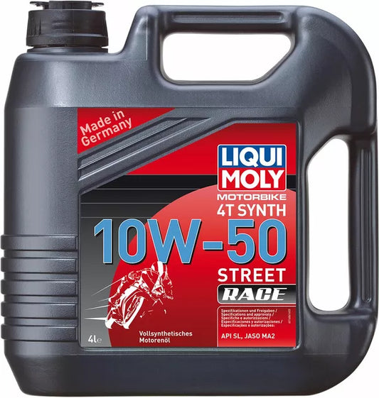 Huile moteur 4 temps Liqui Moly Moto Street Race 4T 10W50 100% synthèse 4 l