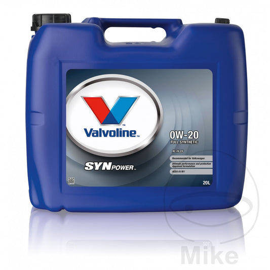 Huile moteur Valvoline Synpower 0W20 XLIV C5 20 litres avec robinet de vidange