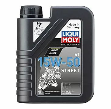 Huile moteur 4 temps Liqui Moly Moto Street 4T 15W50 synthétique 1 L