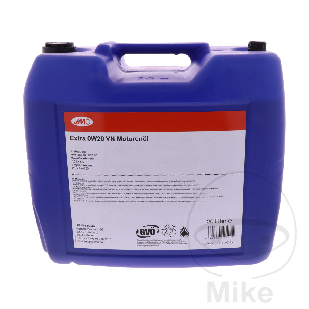 Huile moteur JMC 0W20 VN 20L Extra Alternative 5580012
