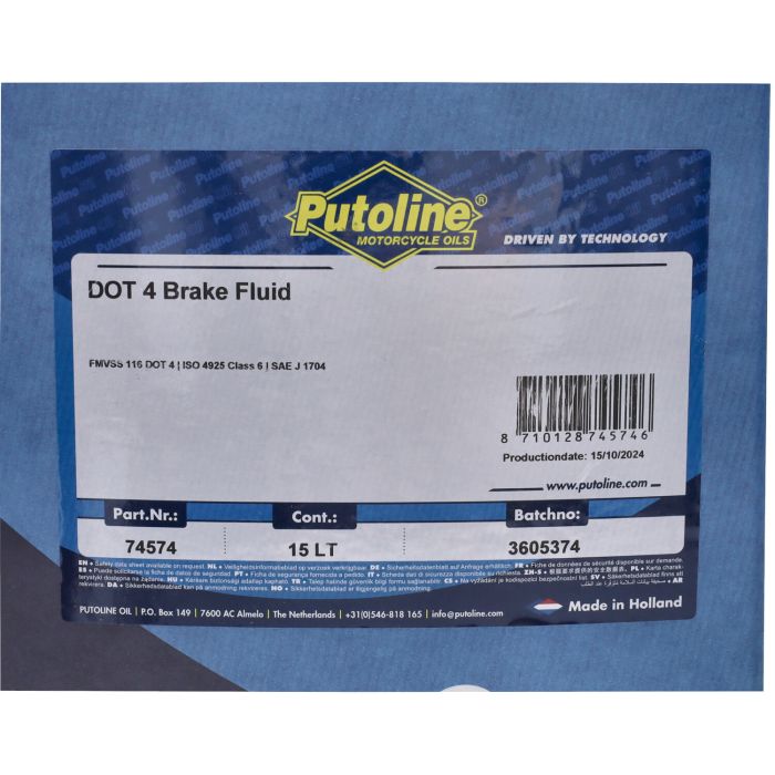 Liquide de frein Putoline BAG-IN-BOX POINT 4 15L 74574