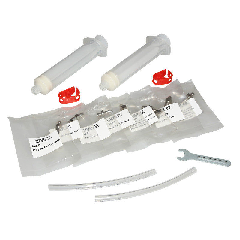 Kit de purge frein à disque BRAKCO pour frein hydraulique huile minérale et DOT avec adaptateurs