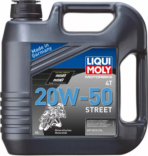Huile moteur 4 temps Liqui Moly Moto Street 4T 20W50 minérale 4 l