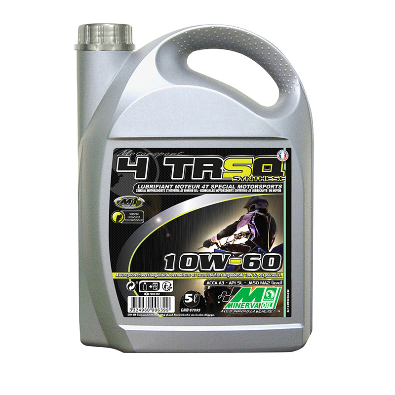 Huile moteur 4 temps minerva quad 4TRSQ synthese 10W60 (5L) (100% made in france)